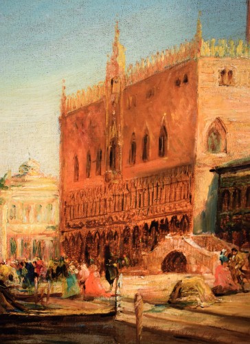 Antiquités - Venise, Bassin de Saint-Marc et Palais Ducal - Ecole française du XIXe